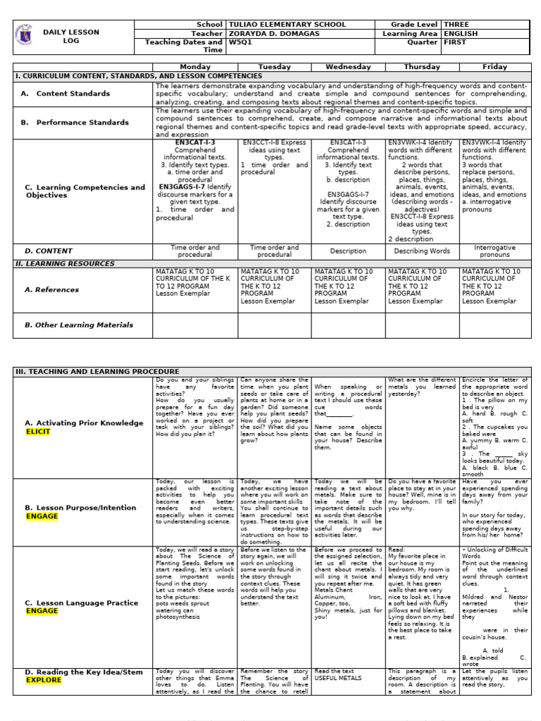 Grade 3 English Curriculum Overview | PDF | English Language | Vocabulary