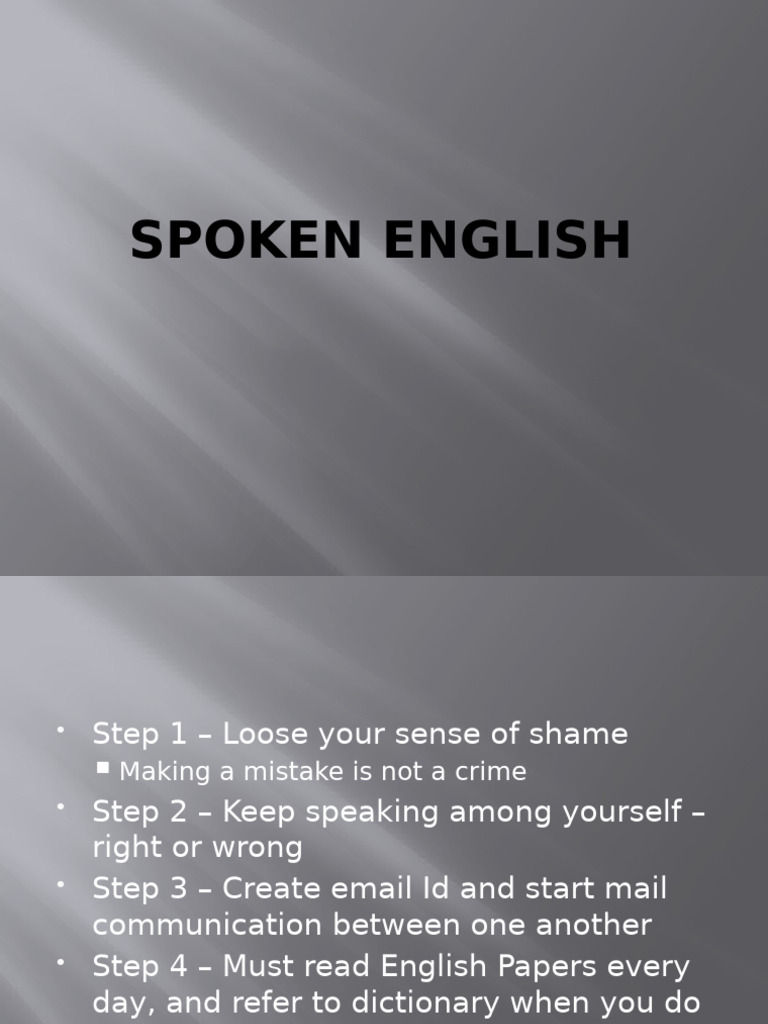 Tips for Improving Spoken English | PDF