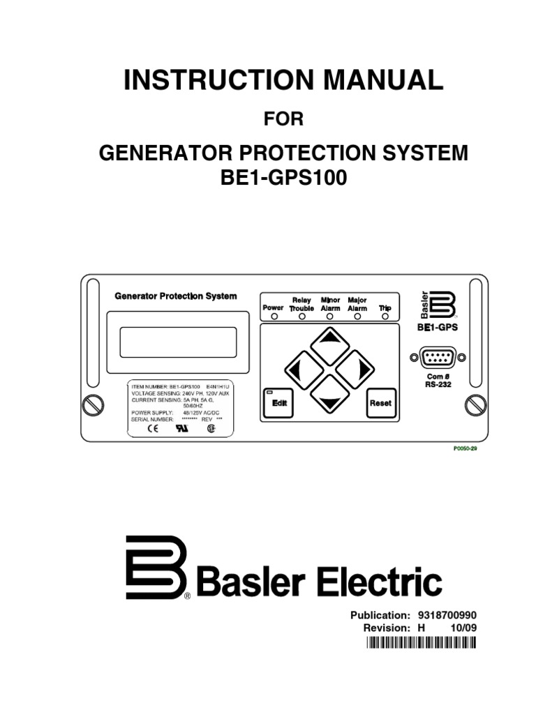 Basler GPS100 Relay Manual PDF Relay Electronic Circuits