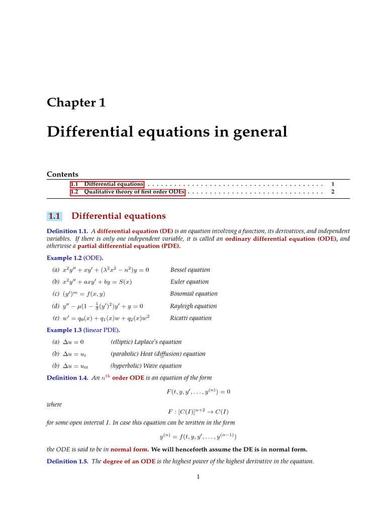 1 DifferentialEquations | PDF | Ordinary Differential Equation ...