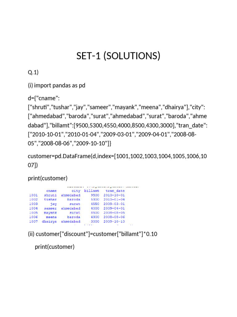 Python DataFrame Operations Examples | PDF