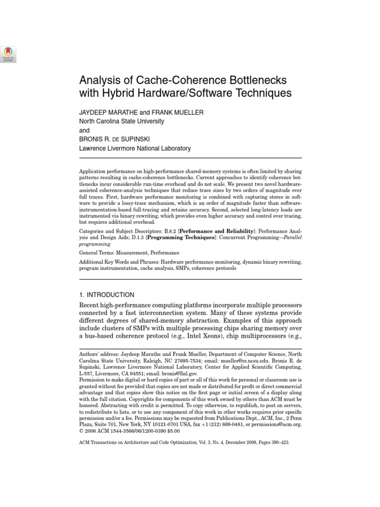 Cache-Coherence Bottleneck Analysis Techniques | PDF | Cpu Cache ...