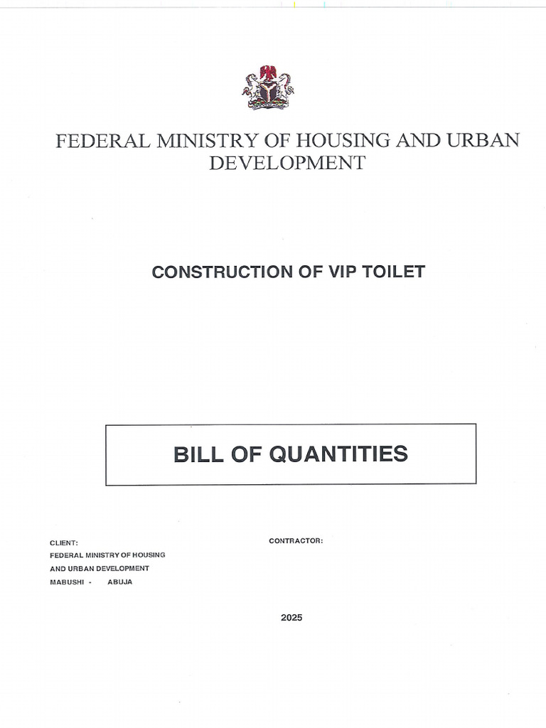 Lot a7.1 - Construction of Vip Toilet (Blank) | PDF