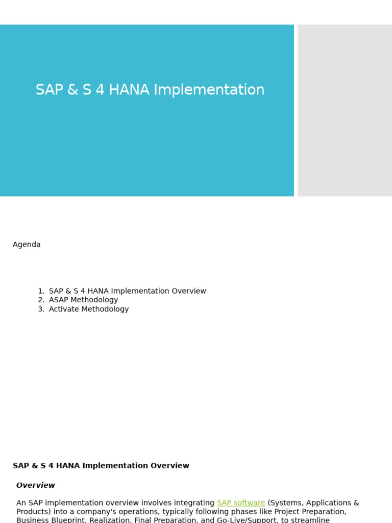 SAP S/4HANA Implementation Guide | PDF | Software Development Process ...