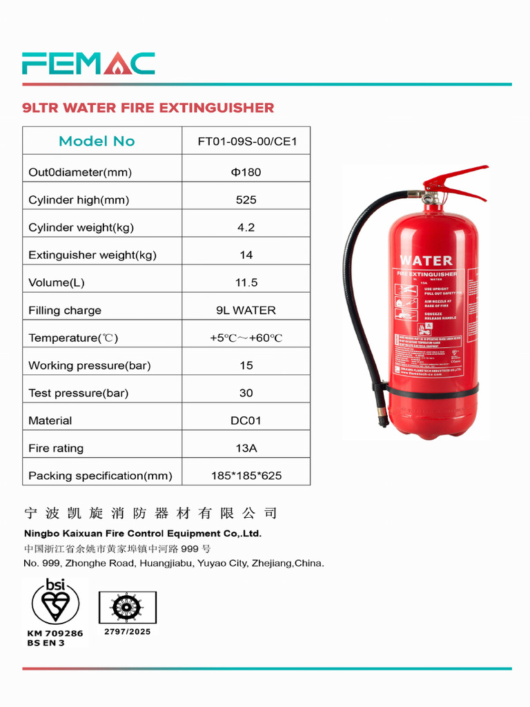9ltr Water Femac | PDF