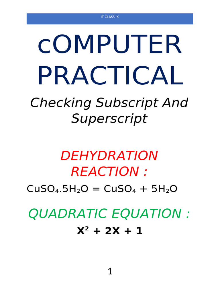 Computer Practical 1 | PDF