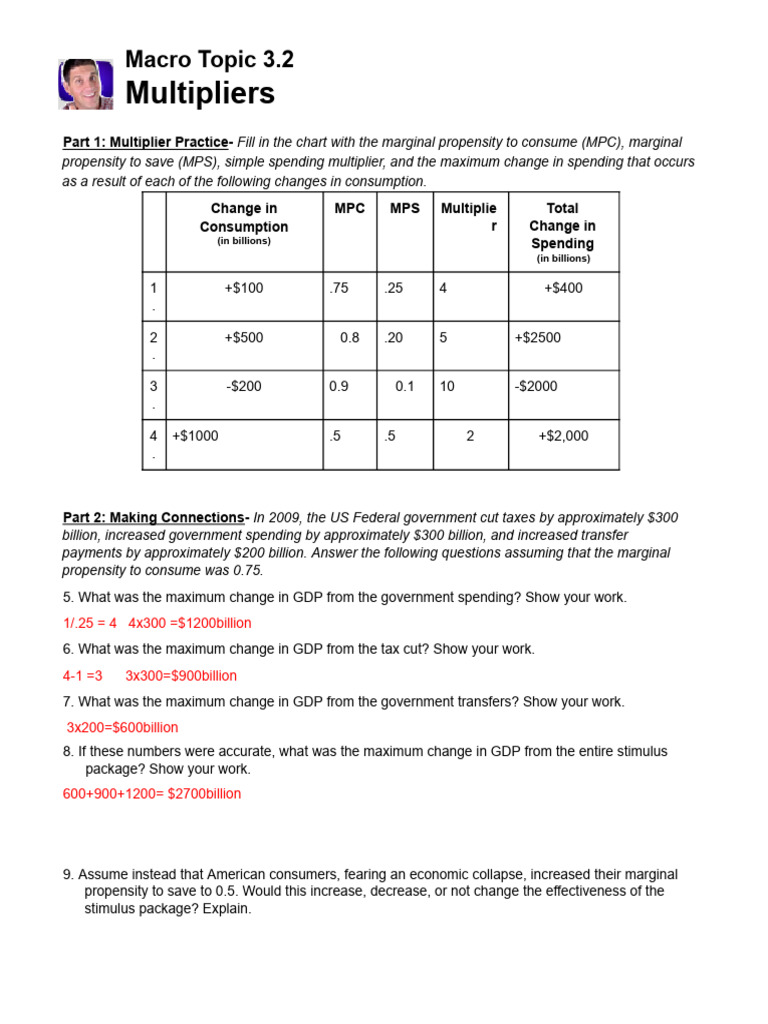 Understanding Economic Multipliers and MPC | PDF | Fiscal Multiplier ...