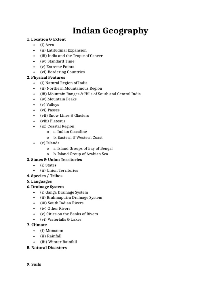 Comprehensive Overview of Indian Geography | PDF | Latitude | Longitude