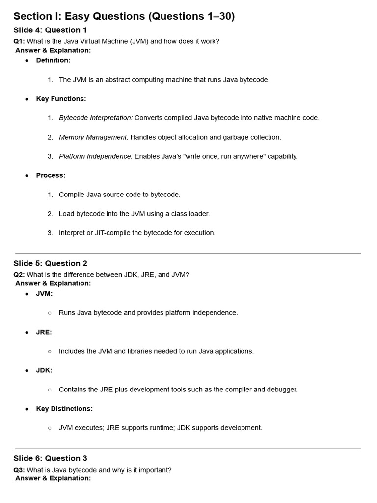Java Basics: JVM, JDK, and OOP Concepts | PDF | Class (Computer ...