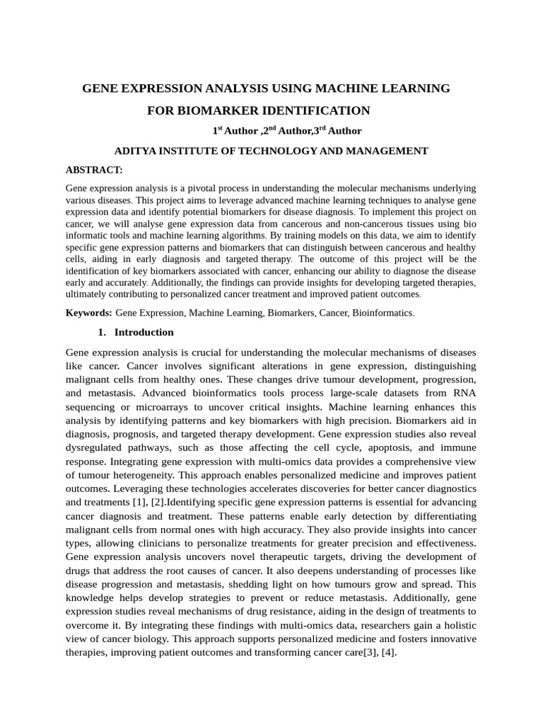 Machine Learning for Cancer Biomarkers | PDF | Support Vector Machine ...