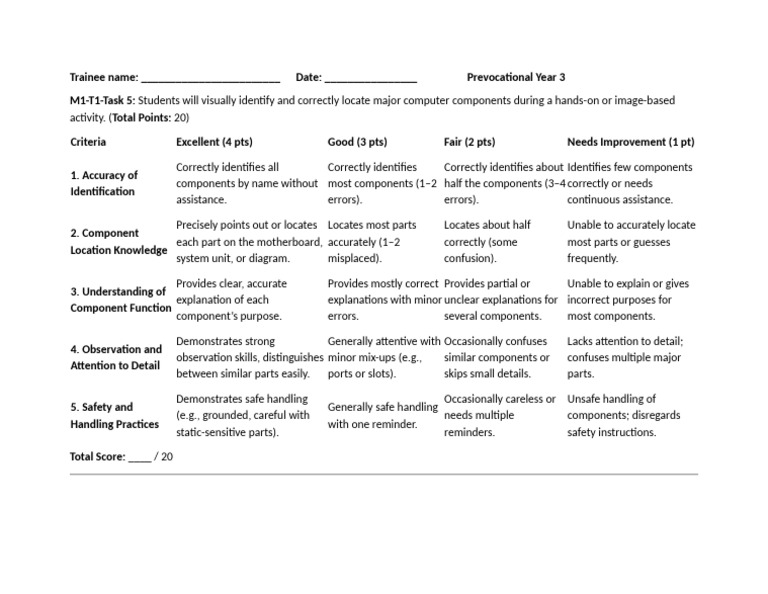 Computer Components Identification Task | PDF | Cognitive Science ...