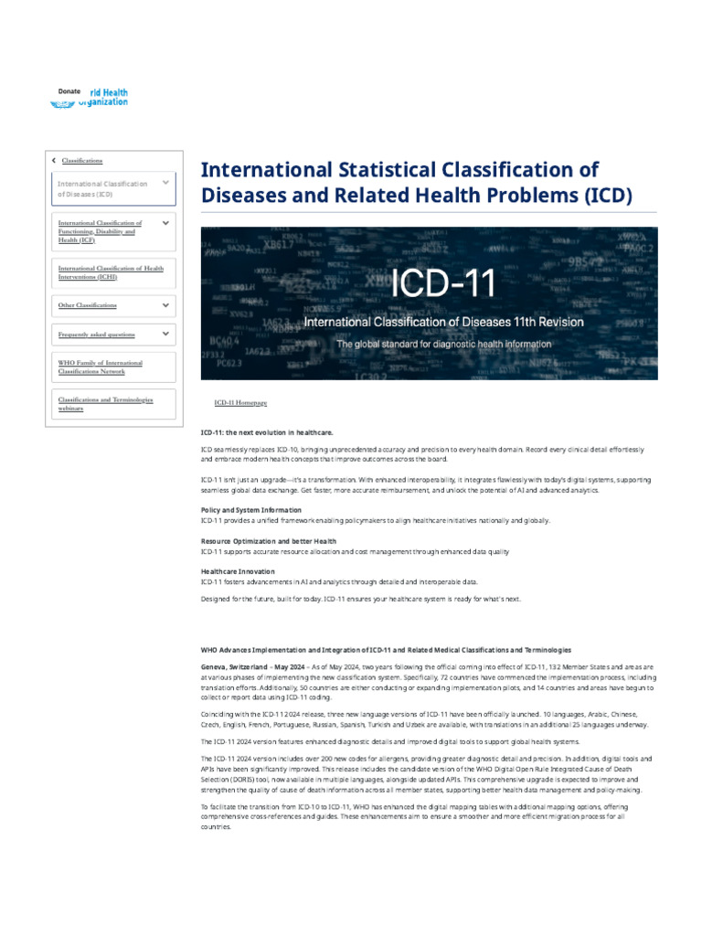 ICD-11 Overview and Global Implementation | PDF | World Health ...