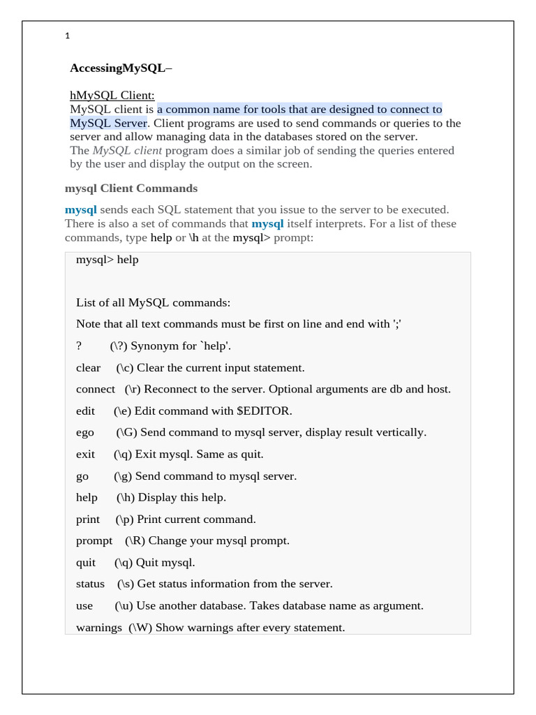 MySQL Client and phpMyAdmin Guide | PDF | Sql | Databases
