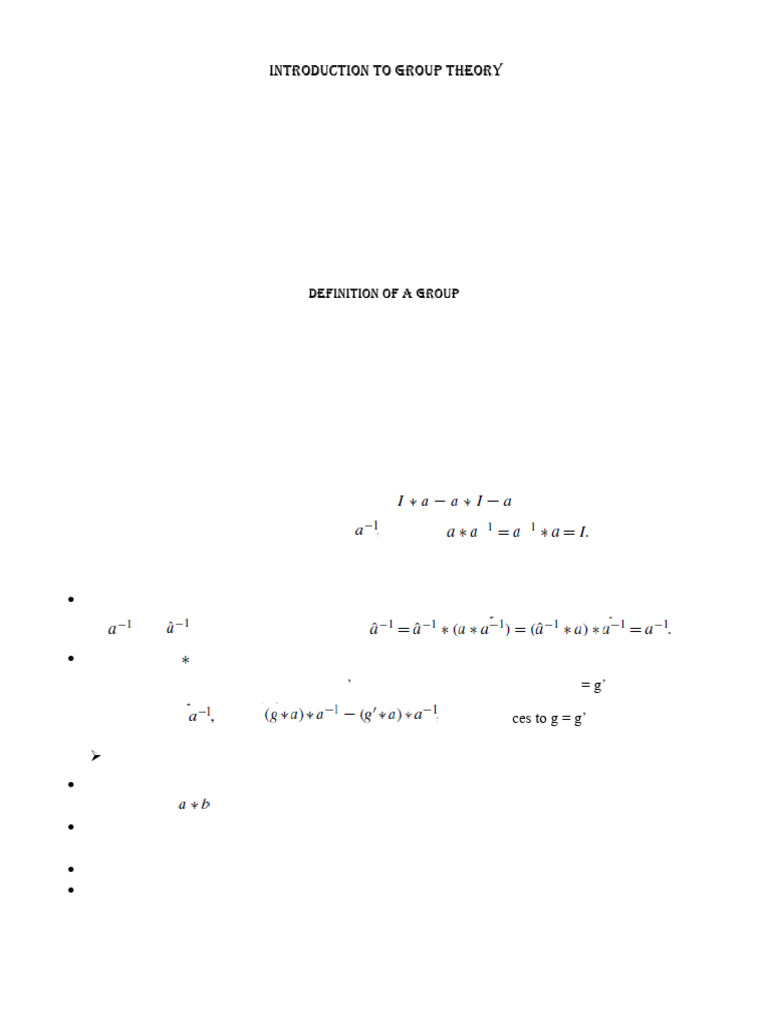 Introduction to Group Theory Concepts | PDF | Group (Mathematics ...