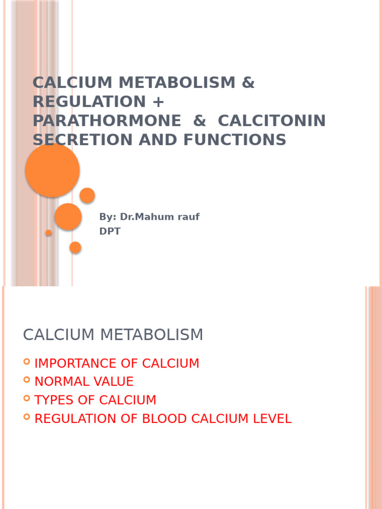 Calcium Metabolism and Hormonal Regulation | PDF | Endocrine System ...