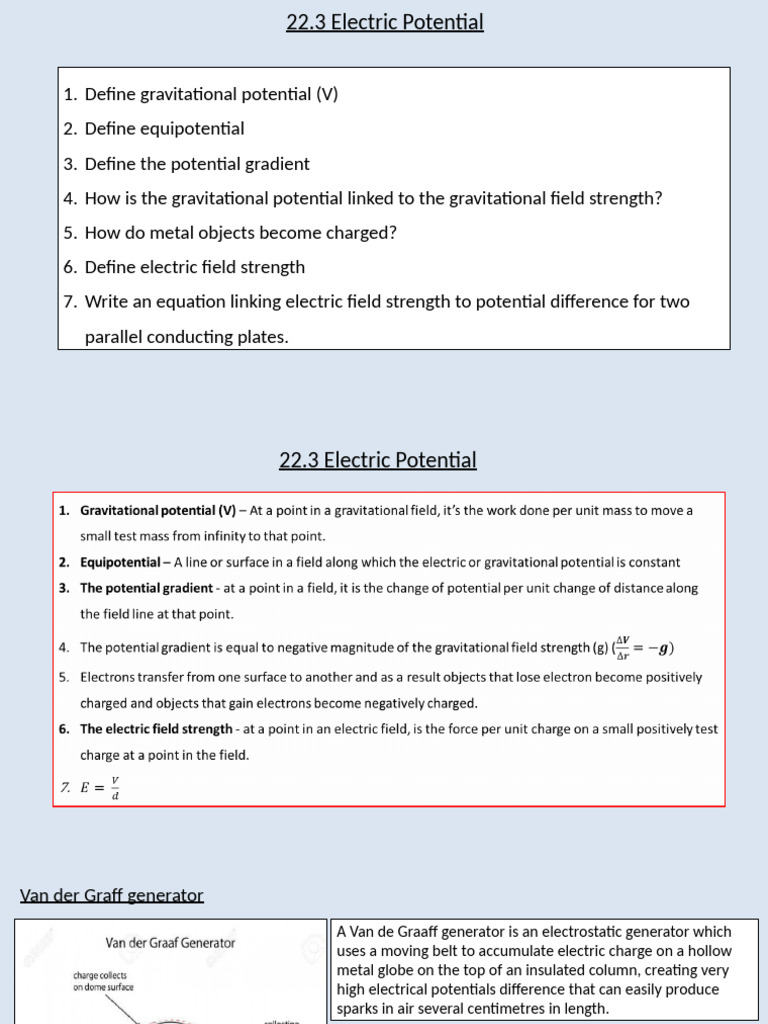 22.3 Electric Potential | PDF | Electric Field | Physical Quantities