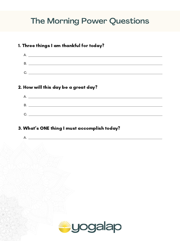 Morning Power Questions for Daily Success | PDF