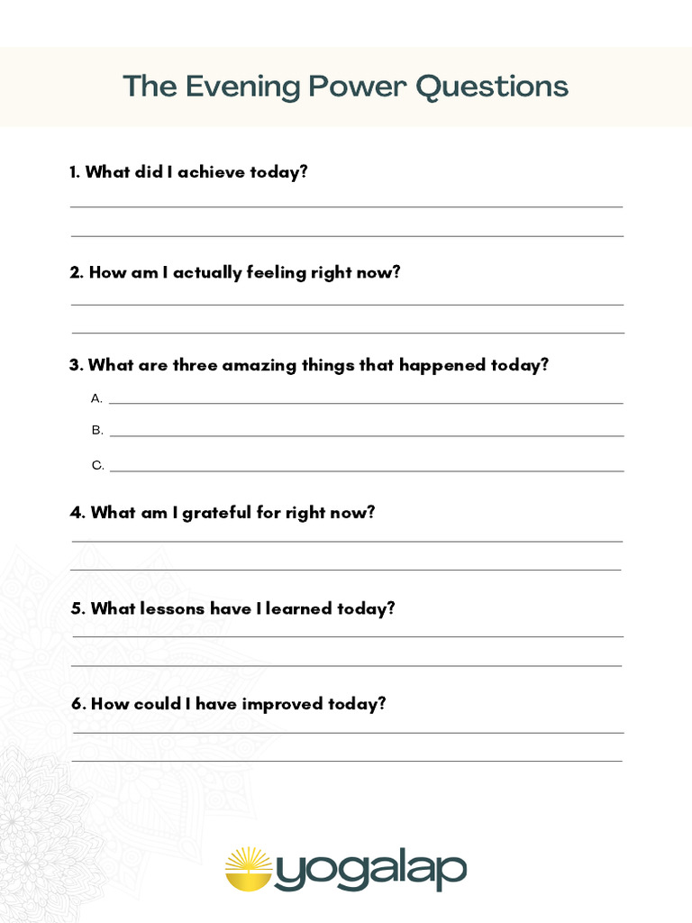 Evening Power Questions | PDF
