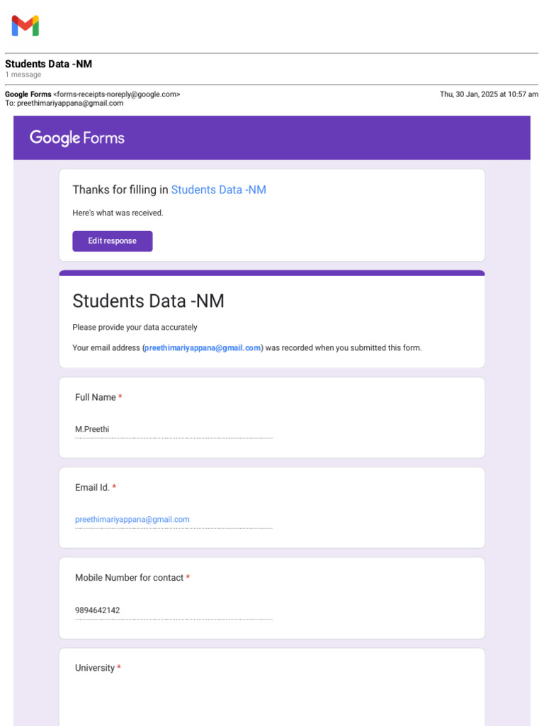 Student Data Submission - NM Form | PDF
