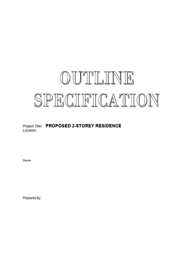2-Storey Residence Construction Specs | PDF | Concrete | Plumbing