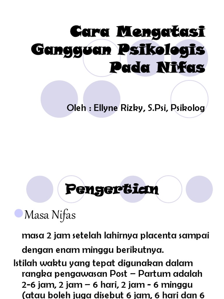  Cara Mengatasi Gangguan Psikologis  Pada Nifas