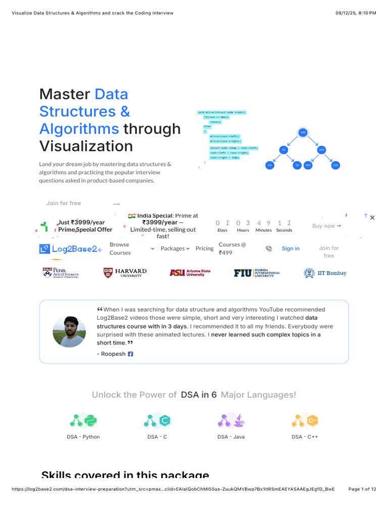 Master Data Structures & Algorithms | PDF | Time Complexity | Queue ...