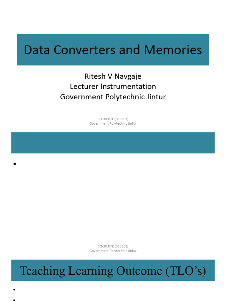 Data Converters and Memory Types Explained | PDF | Random Access Memory ...