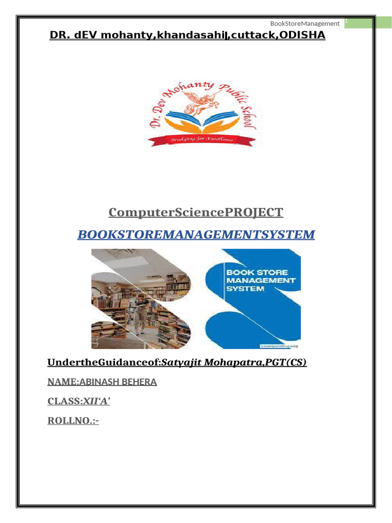 Book Store Management System Project | PDF | Analytics | Computing