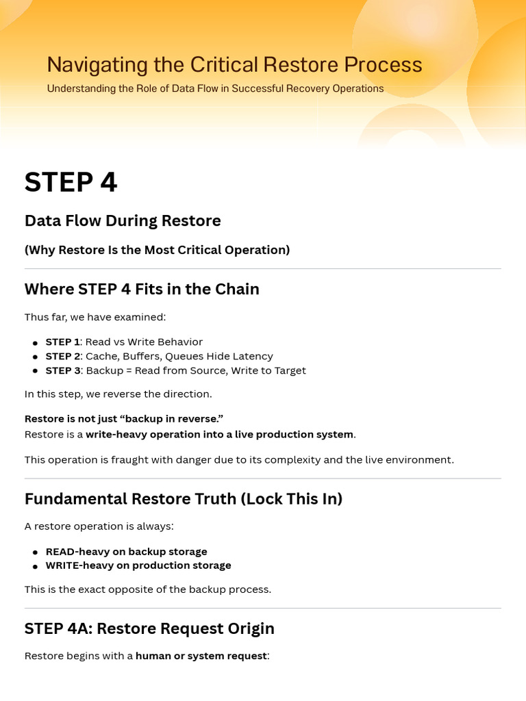 4. Data Flow During Restore | PDF | Backup | Computer Data Storage