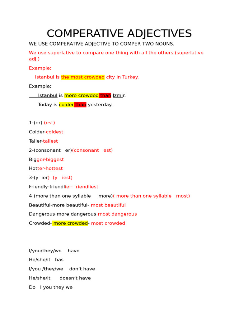 Understanding Comparative Adjectives | PDF