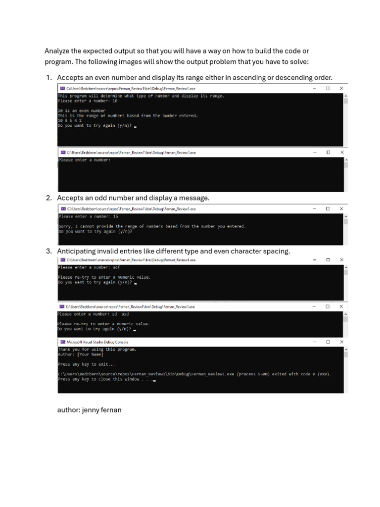 Number Range Program in C# | PDF