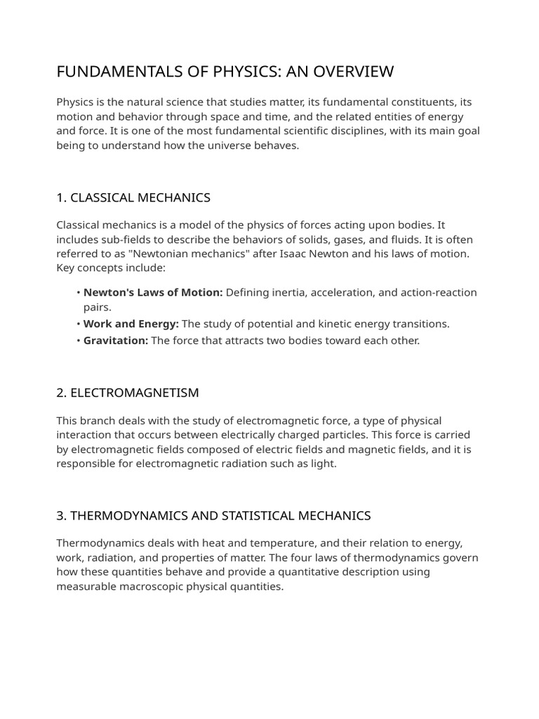 Physics Concepts | PDF | Physics | Force
