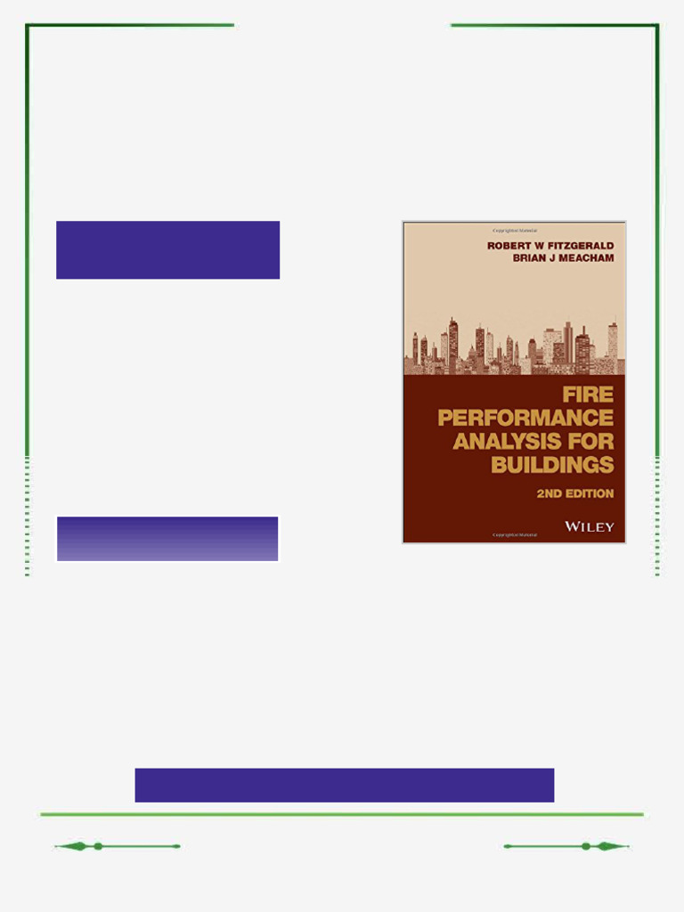 Fire Performance Analysis for Buildings 2nd Edition Robert W ...