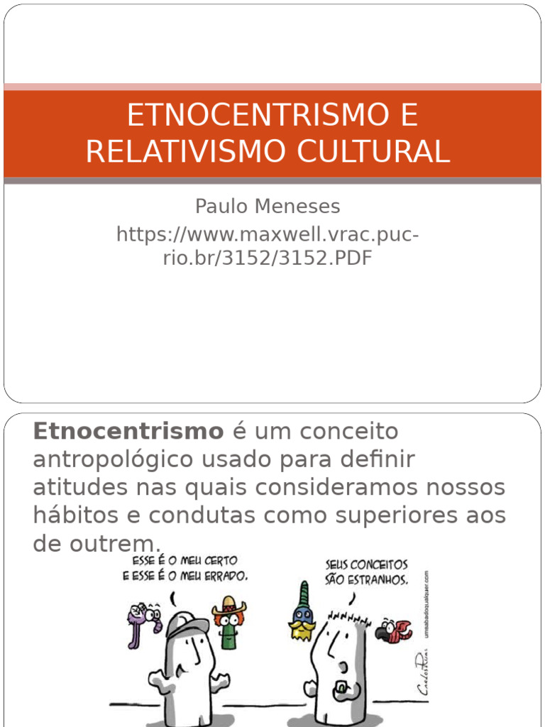 3-Etnocentrismo e Relativismo Cultural | PDF | Relativismo | Antropologia