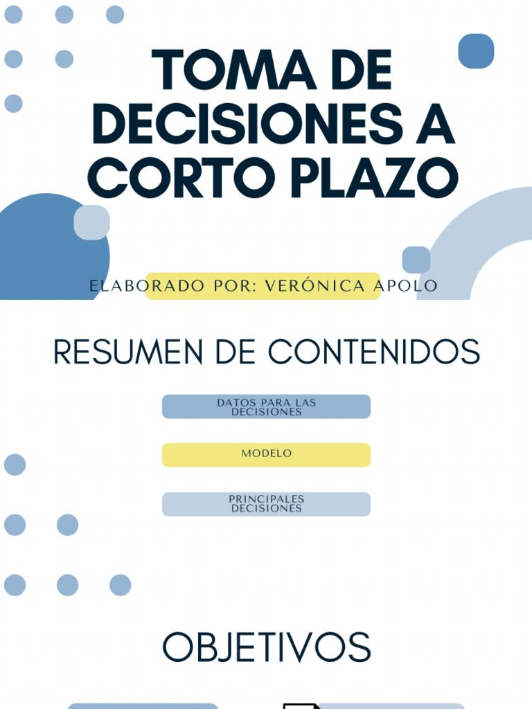 Toma de Decisiones A Corto Plazo | PDF