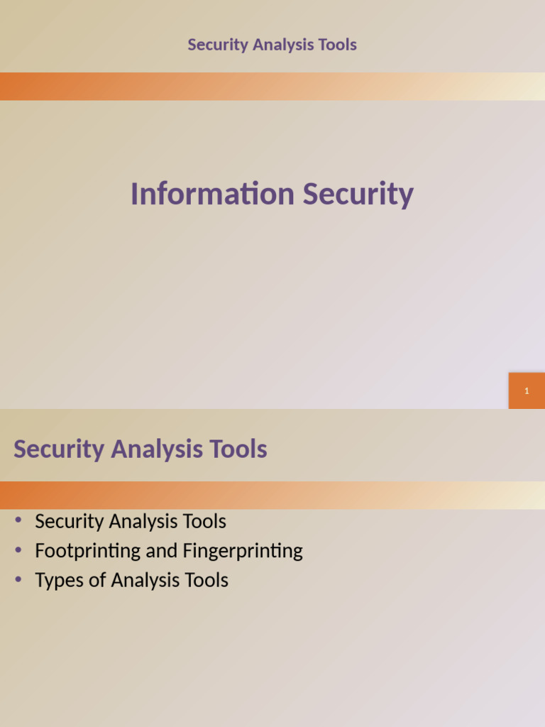 Essential Security Analysis Tools Guide | PDF | Transmission Control ...