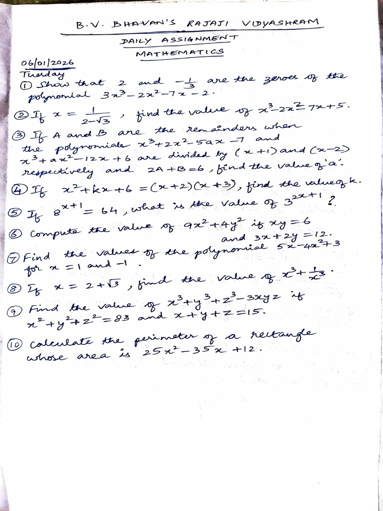 Mathematics Assignment Solutions Guide | PDF