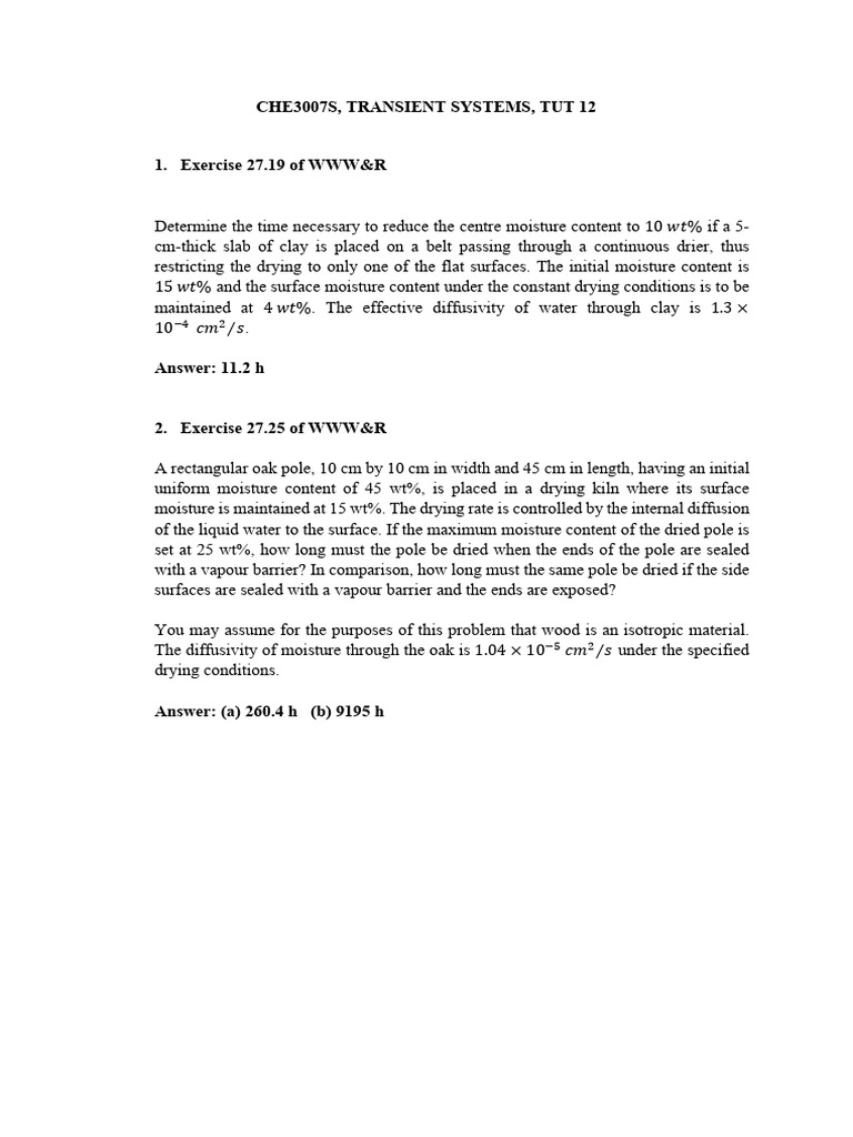 Moisture Content Reduction in Clay and Oak | PDF