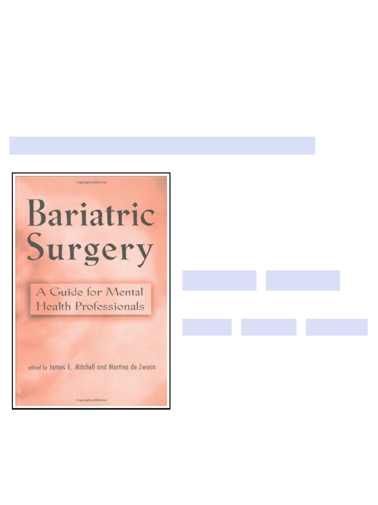 Bariatric Surgery Psychosocial Assessment and Treatment 1st Edition ...