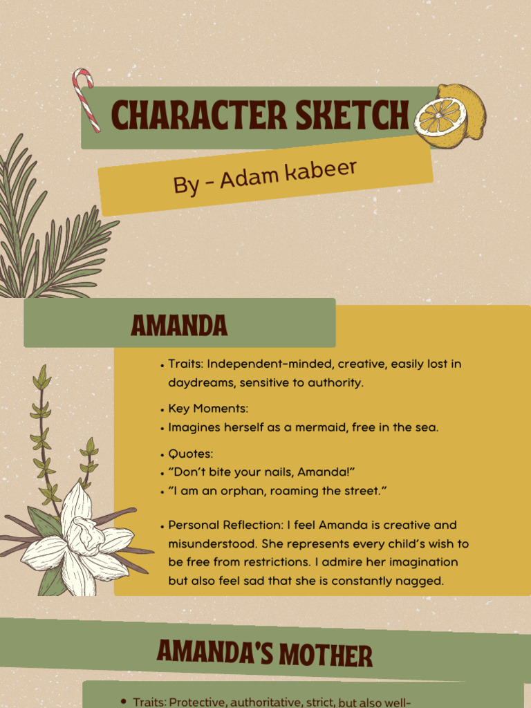 Character Sketch Journal | PDF