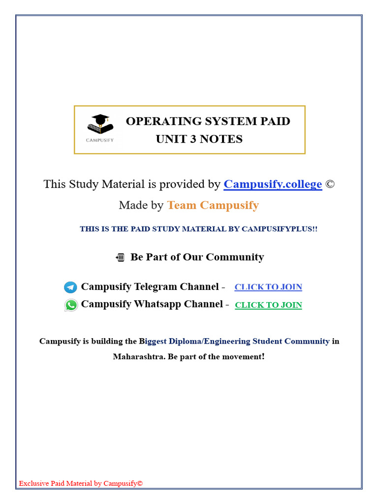 Unit 3 CPU Scheduling Notes | PDF | Scheduling (Computing) | Process ...