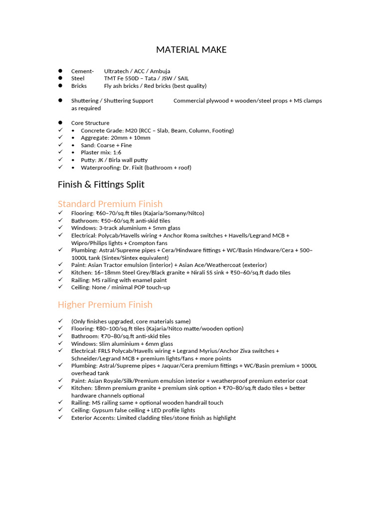 Construction Material Specifications Guide | PDF