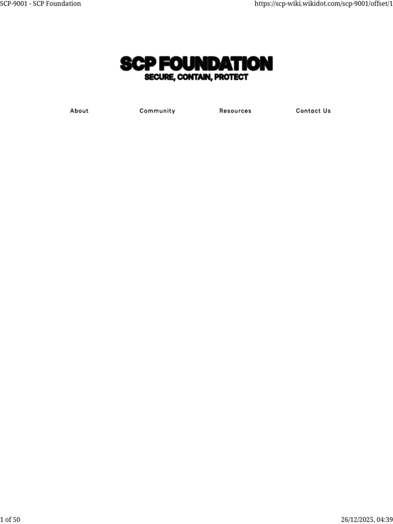 SCP Foundation Contact Staff Guide | PDF