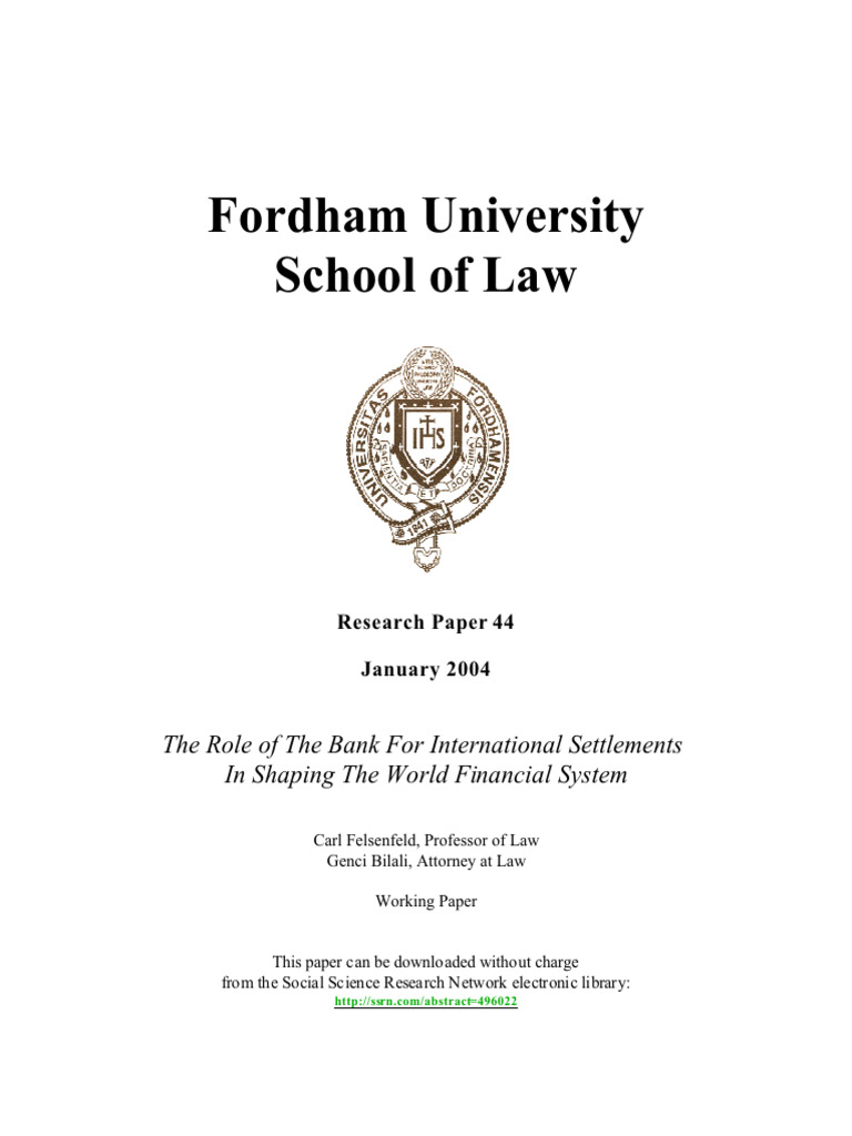 The Role of BIS in Shaping the World Financial System Ssrn-496022 | PDF ...