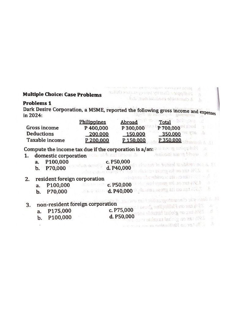 Sample Problems Income Tax | PDF