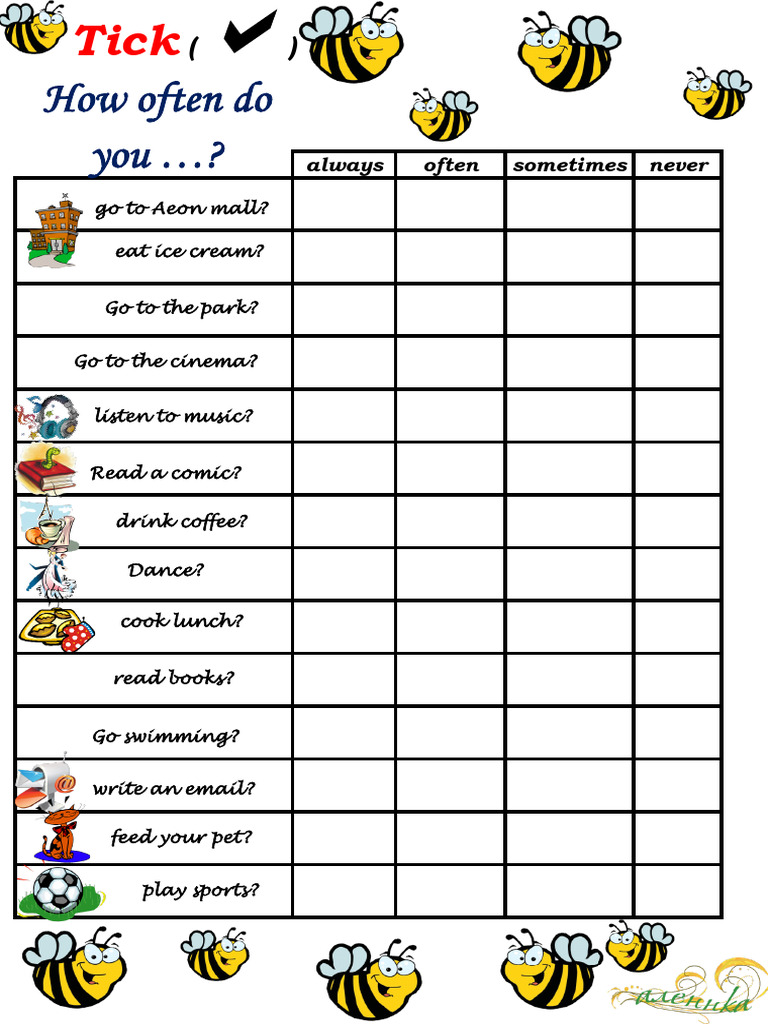 How Often Do You.. | PDF
