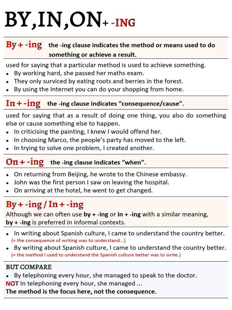 BY, IN, ON + ING | PDF
