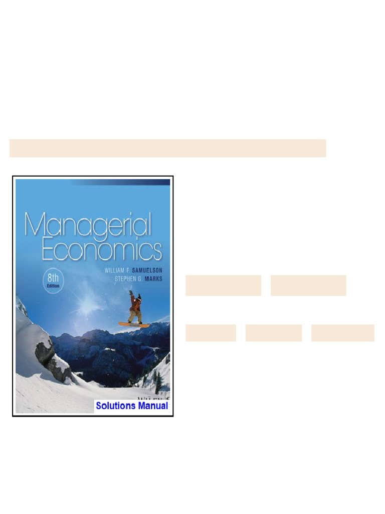 Managerial Economics 8th Edition Samuelson Solutions Manual - test bank ...