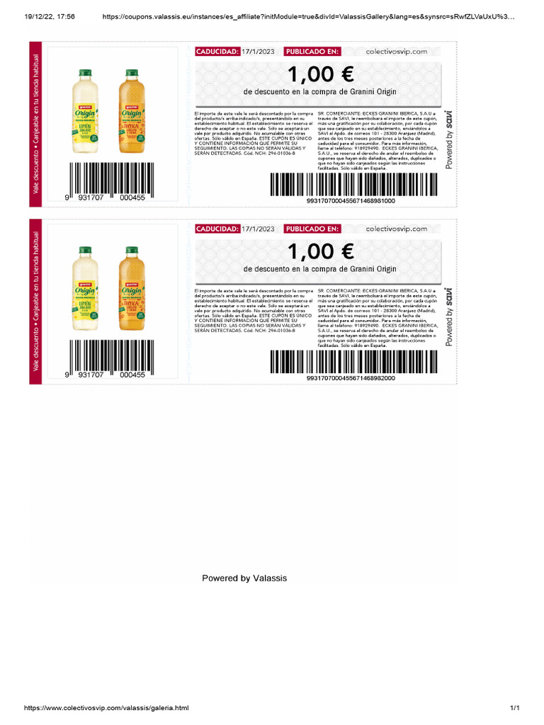 Valassis Coupon Gallery Links | PDF