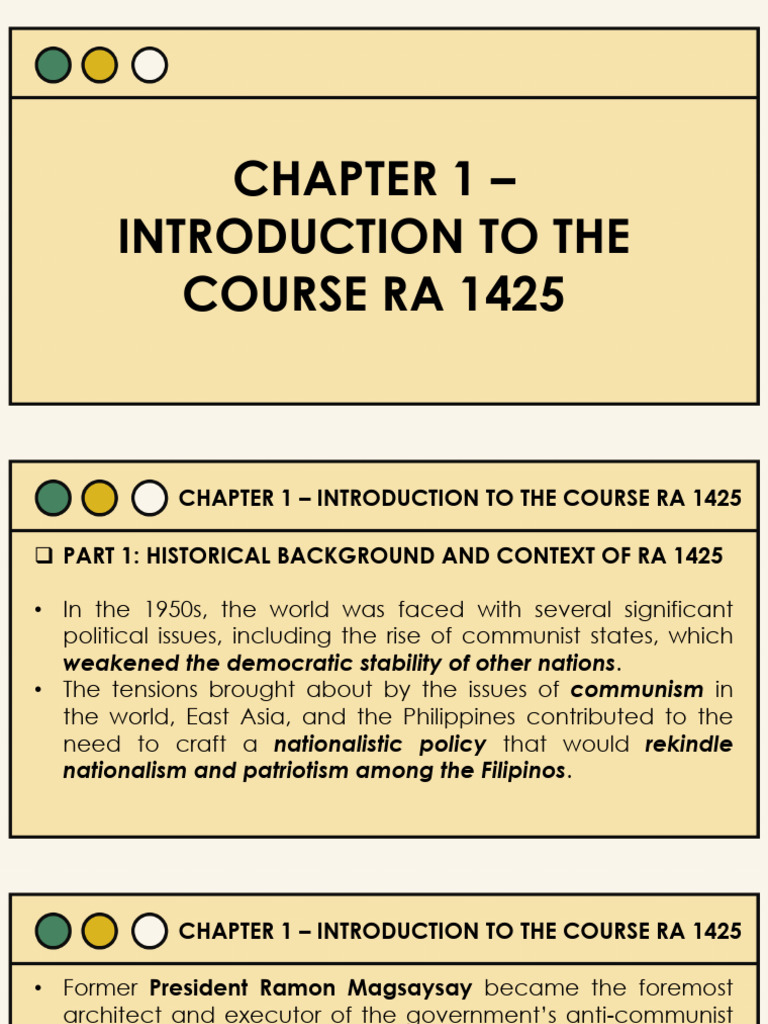 Overview of RA 1425 and Rizal's Impact | PDF